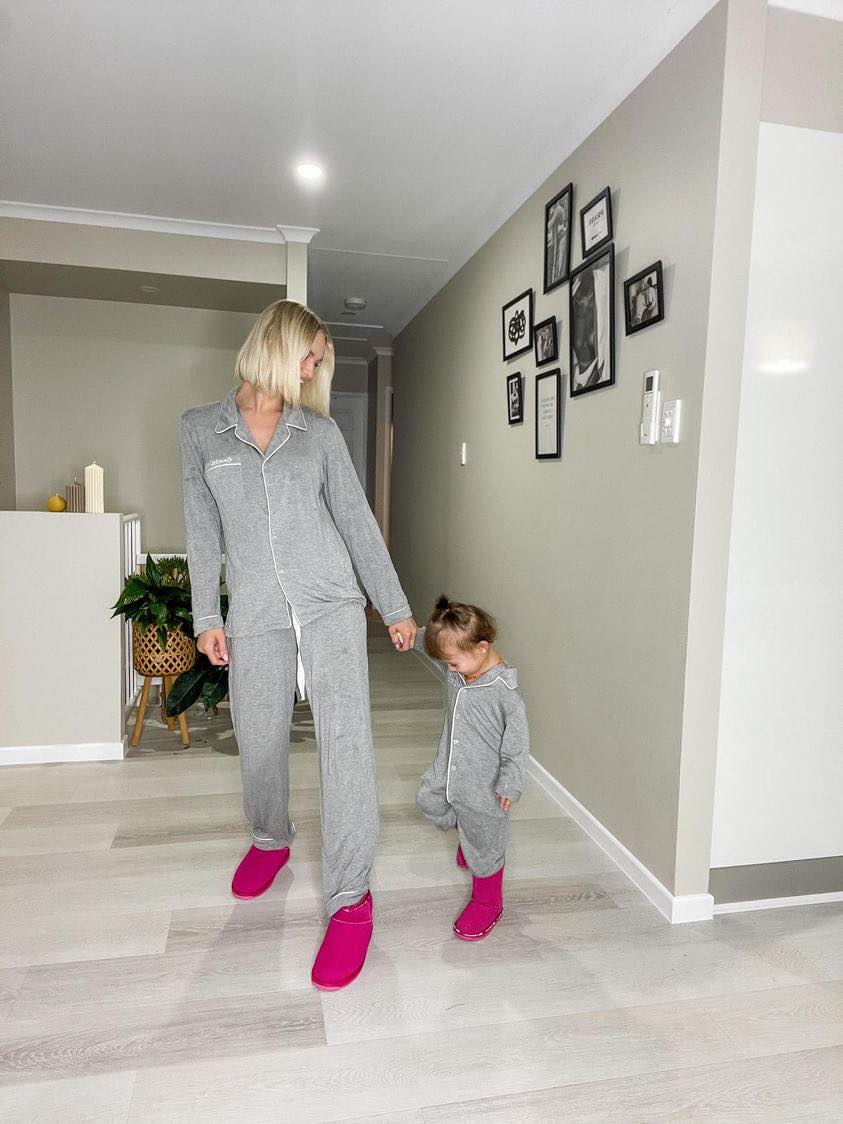 Siesta Grey Bamboo Long Set - Kids