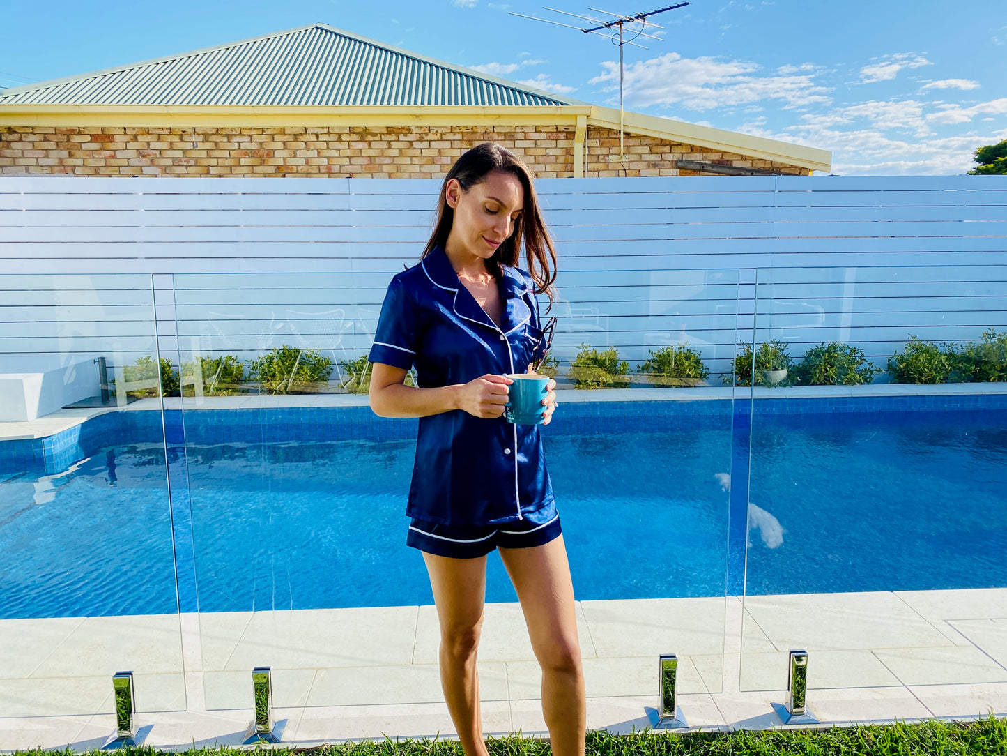 Snoozy Royal Blue Short Set